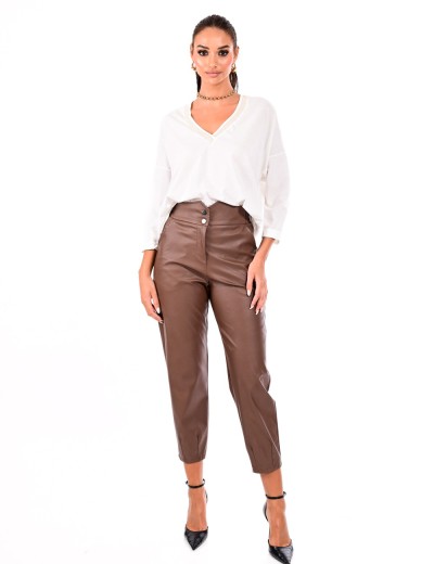 Tapered Leather Pants