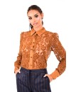 Lace shirt with satin details